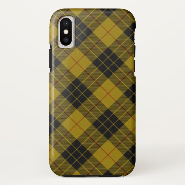 Funda De Case-Mate Para iPhone Maquillaje tartán amarillo chapa (Reverso)