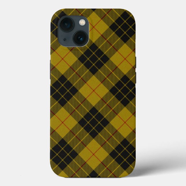 Funda De Case-Mate Para iPhone Maquillaje tartán amarillo chapa (Reverso )