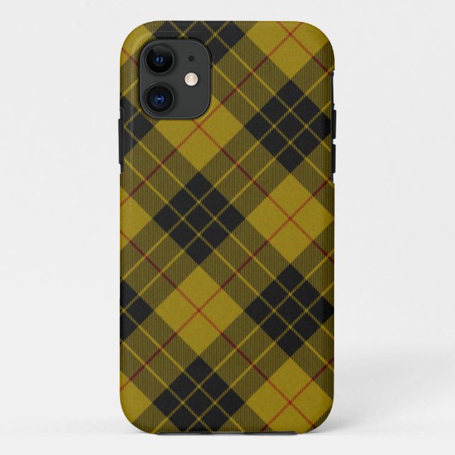 Funda De Case-Mate Para iPhone Maquillaje tartán amarillo chapa (Reverso)