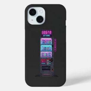 Funda Para iPhone 15 Máquina Expendedora Japonesa Arte Pixel Cyberpunk