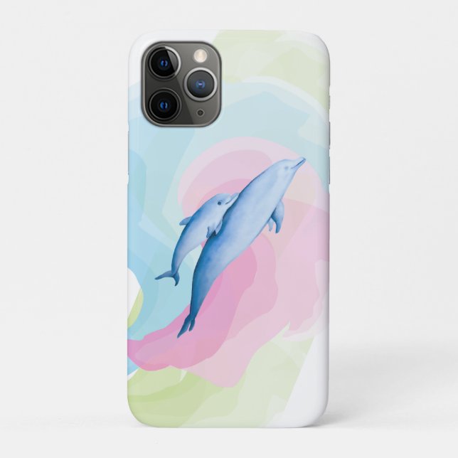 Funda De Case-Mate Para iPhone Mar asombroso con delfines (Reverso)