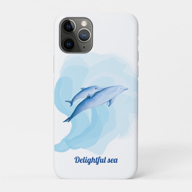 Funda De Case-Mate Para iPhone Mar asombroso con delfines (Reverso)