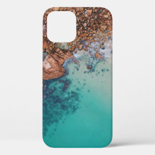 Funda Para iPhone 12 Mar azul claro y rocas