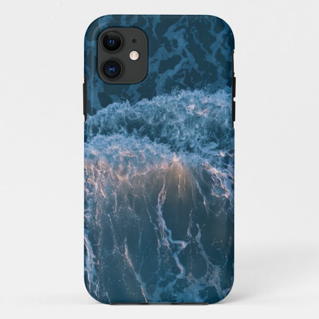 Funda De Case-Mate Para iPhone Maravillosas olas azules (Reverso)