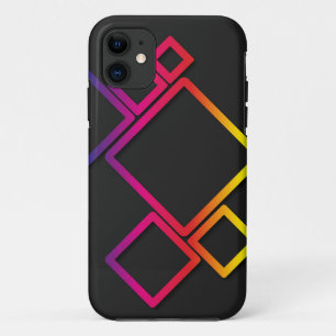 Funda Para iPhone 11 Maravillosas y coloridas plazas en negro Nº 1