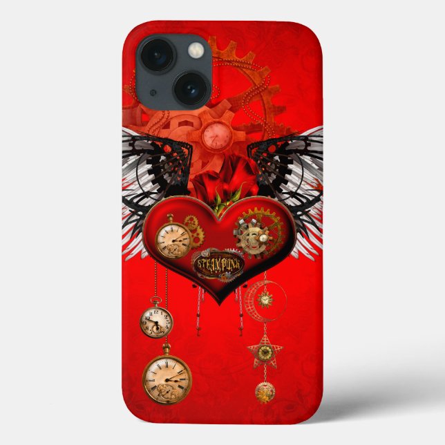 Funda De Case-Mate Para iPhone Maravilloso corazón de steampunk (Reverso)