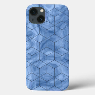 Funda Para iPhone 13 Marble azul geométrico