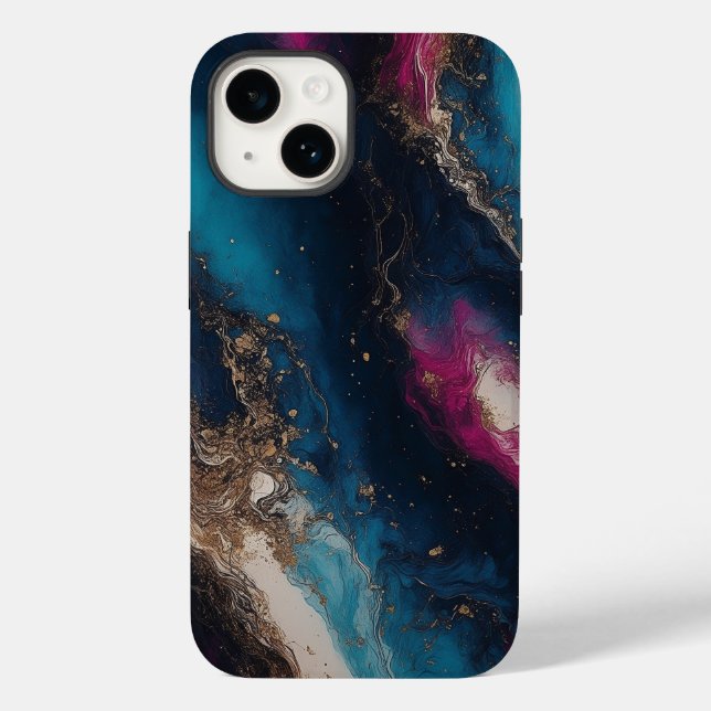 Funda De Case-Mate Para iPhone Marble azul negro (Reverso )