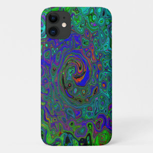 Funda Para iPhone 11 Marble azul y acuamarina Resumen Swirte retro