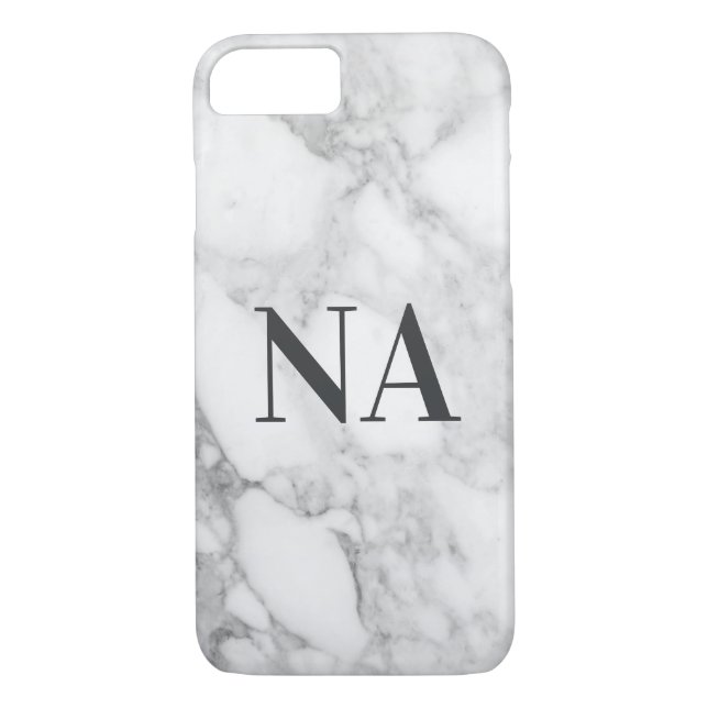 Funda De Case-Mate Para iPhone Marble inicial / monograma (Reverso)