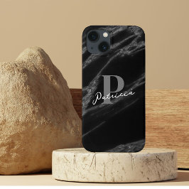 Funda Para iPhone 13 Marble minimalista negro