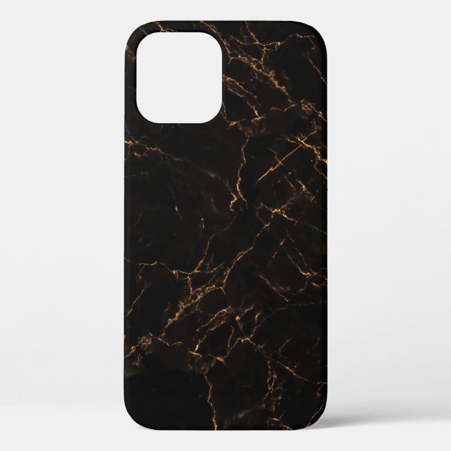 Funda De Case-Mate Para iPhone Marble negro de lujo: Textura elegante (Reverso )