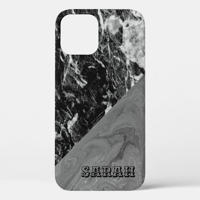 Funda De Case-Mate Para iPhone Marble negro de moda de Guay (Reverso )