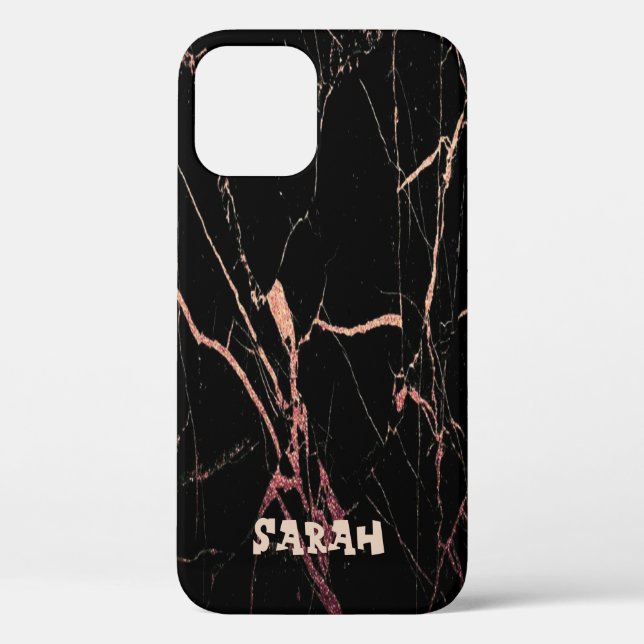 Funda De Case-Mate Para iPhone Marble negro de moda de Guay (Reverso )