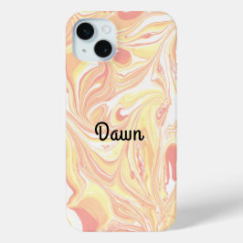 Funda Para iPhone 15 Mini Marble Pastel Peach