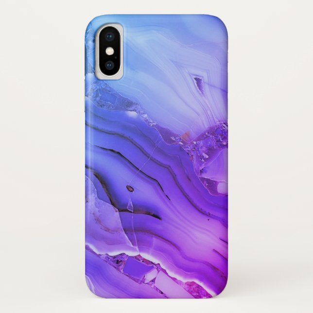 Funda De Case-Mate Para iPhone Marble púrpura exótico (Reverso)