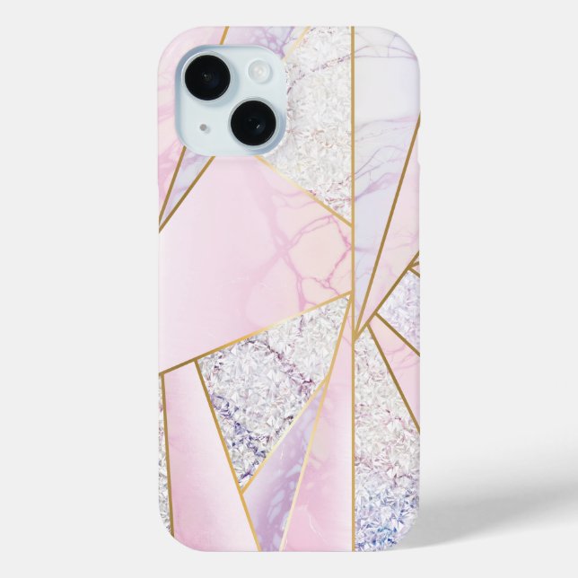 Funda De Case-Mate Para iPhone Marble Quartz Rosa purpurina de oro como (Reverso )