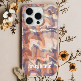 Funda Para iPhone 15 Pro "Marble tartan lindo guión nombre boho terracotta