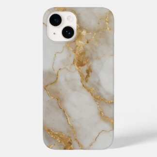 Funda Para iPhone 14 De Case-Mate Marble Texture – Elegant Gold Vein Design