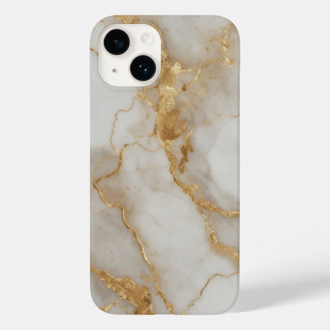 Funda De Case-Mate Para iPhone Marble Texture – Elegant Gold Vein Design (Reverso )