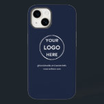 Funda Para iPhone 14 De Case-Mate Marca de logotipo comercial azul de la Marina pers<br><div class="desc">Promociona tu marca con este personalizable OtterBox Iphone 14 Pro Funda. Este diseño incluye su propio logotipo e información de medios sociales, junto con un espacio para una página de inicio de un personalizado. Perfecto para regalos, ferias y otros eventos promocionales. ¿Necesita ayuda para la personalización? Póngase en contacto con...</div>