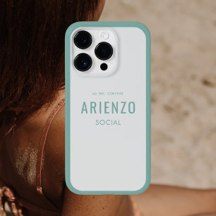 Funda Para iPhone 14 Pro De Case-Mate Marca de medios sociales Verde azulados retro