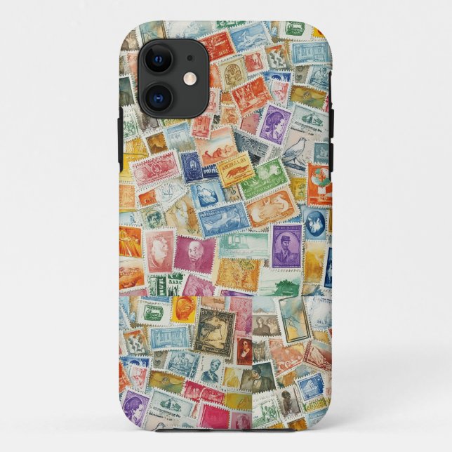 Funda De Case-Mate Para iPhone Marca de posta acuarela (Reverso)