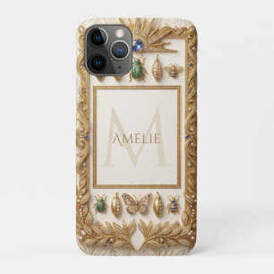 Funda Para iPhone 11 Pro Marco Botánico Joyero de Lujo con Nombre Personali