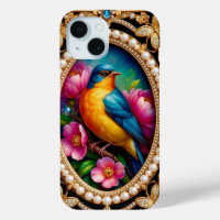 Marco de estilo vintage con pájaro colorido