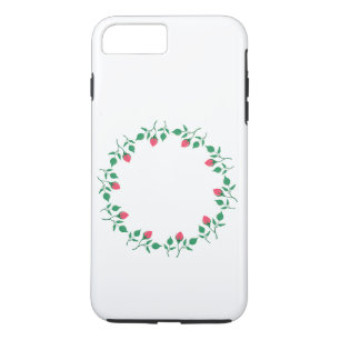 Funda Para iPhone 8 Plus/7 Plus Marco redondo floral con flores rosadas