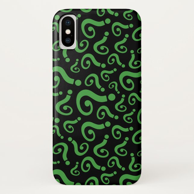 Funda De Case-Mate Para iPhone Marcos de preguntas verdes (Reverso)