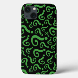 Funda Para iPhone 13 Marcos de preguntas verdes