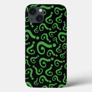 Funda Para iPhone 13 Marcos de preguntas verdes