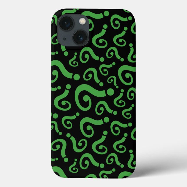 Funda De Case-Mate Para iPhone Marcos de preguntas verdes (Reverso)