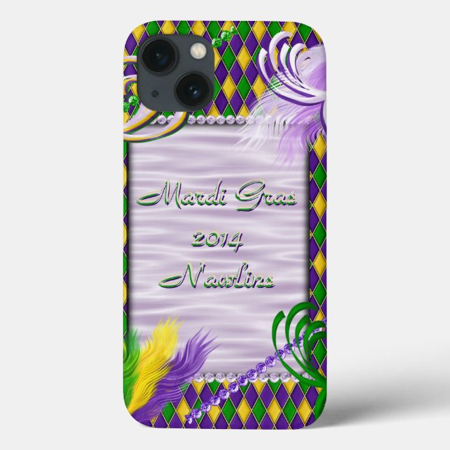 Funda De Case-Mate Para iPhone Mardi Gras 2014 Harlequin de Nueva Orleans (Reverso)