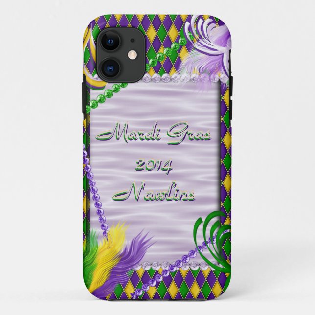 Funda De Case-Mate Para iPhone Mardi Gras 2014 Harlequin de Nueva Orleans (Reverso)