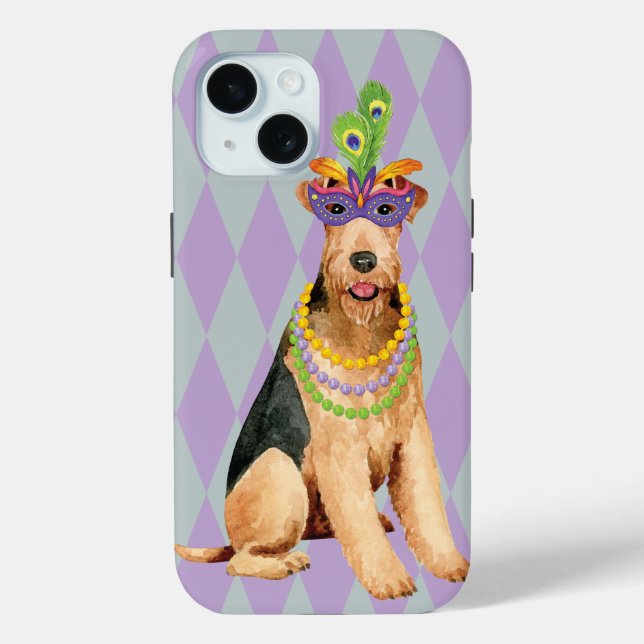 Funda De Case-Mate Para iPhone Mardi Gras Airedale (Reverso )
