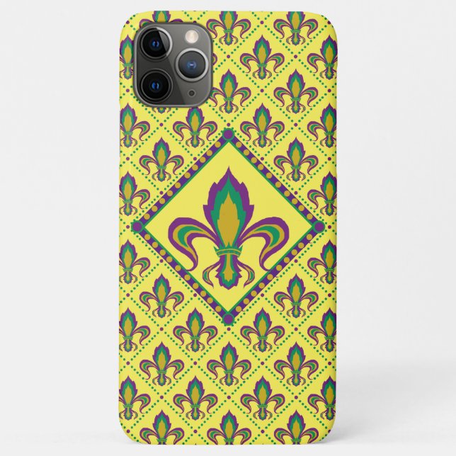 Funda De Case-Mate Para iPhone Mardi Gras Fleur De Lis (Reverso)