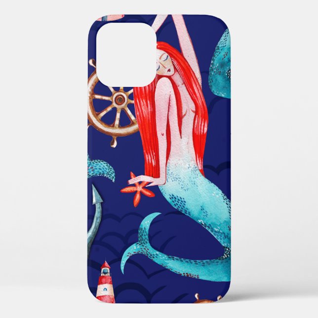 Funda De Case-Mate Para iPhone Marea de patrón acuático (Reverso )