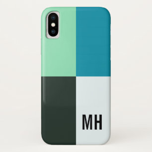 Funda Para iPhone X Marfil de carbón personalizado Verde azulado azul