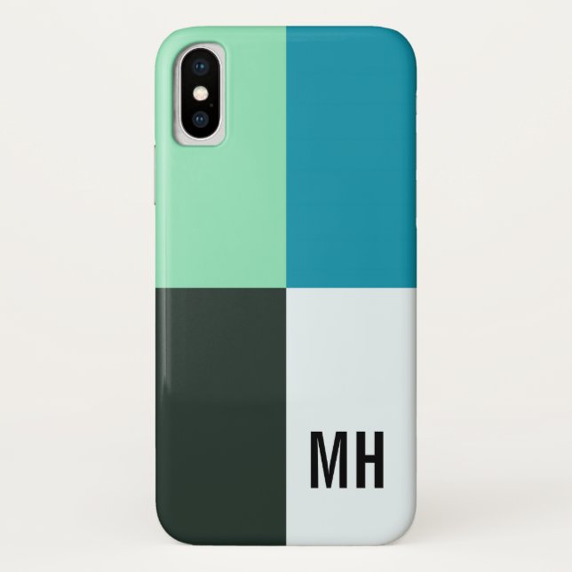 Funda De Case-Mate Para iPhone Marfil de carbón personalizado Verde azulado azul  (Reverso)