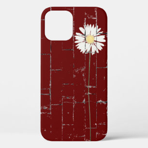 Funda Para iPhone 12 margarita blanca sobre ladrillo rojo
