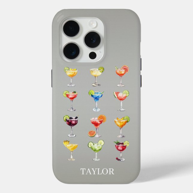 Funda De Case-Mate Para iPhone Margarita Cualquiera Monogramada (Reverso )