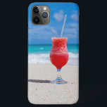 Funda Para iPhone 11 Pro Max Margarita De Fresa Roja Veraniega En Playa Tropica<br><div class="desc">Contemporáneo y delicioso cóctel de margarita de fresa roja en la playa, con un cielo azul celeste, el océano, las olas y el surf en el fondo. Este funda le hará desear ir de vacaciones a una isla tropical y relajarse. Hecho para la diva fiesta de la playa, o el...</div>