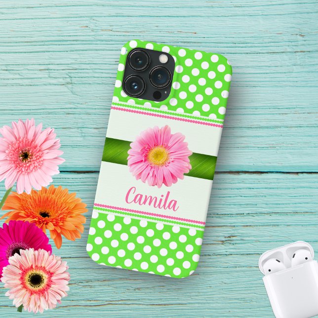 Funda De Case-Mate Para iPhone Margarita Gerber Rosa Con Lunares (Subido por el creador)