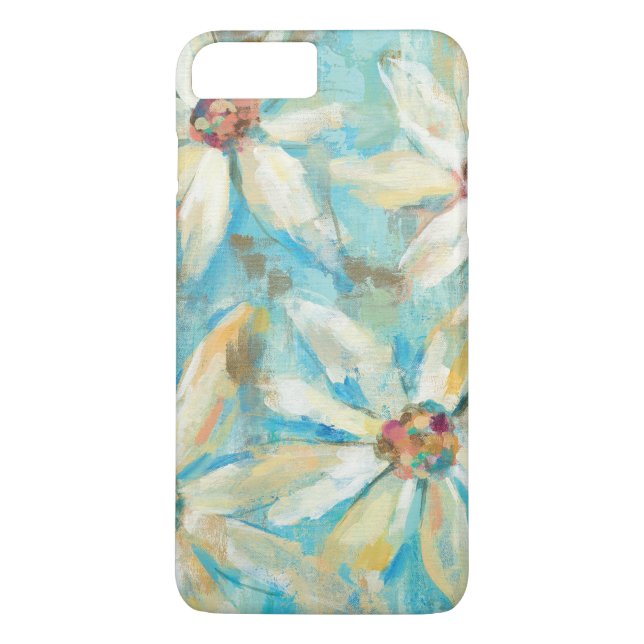 Funda De Case-Mate Para iPhone Margaritas blancas en azul (Reverso)