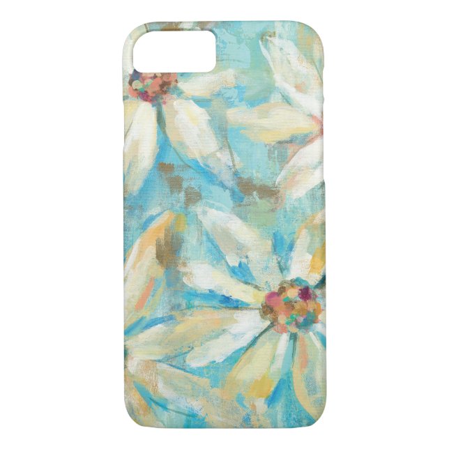 Funda De Case-Mate Para iPhone Margaritas blancas en azul (Reverso)