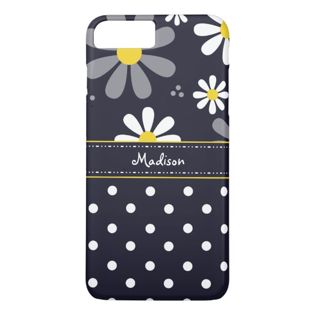 Funda De Case-Mate Para iPhone Margaritas femeninas y lunares de la MOD con (Reverso)