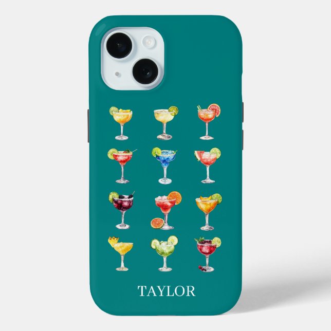 Funda De Case-Mate Para iPhone Margaritas Monogramadas para Todos  (Reverso )
