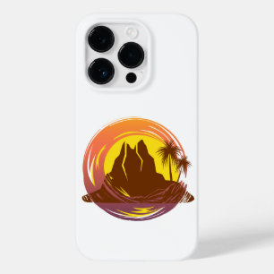 Funda Para iPhone 14 Pro De Case-Mate Margen con el paisaje volcánico tropical y palmera
